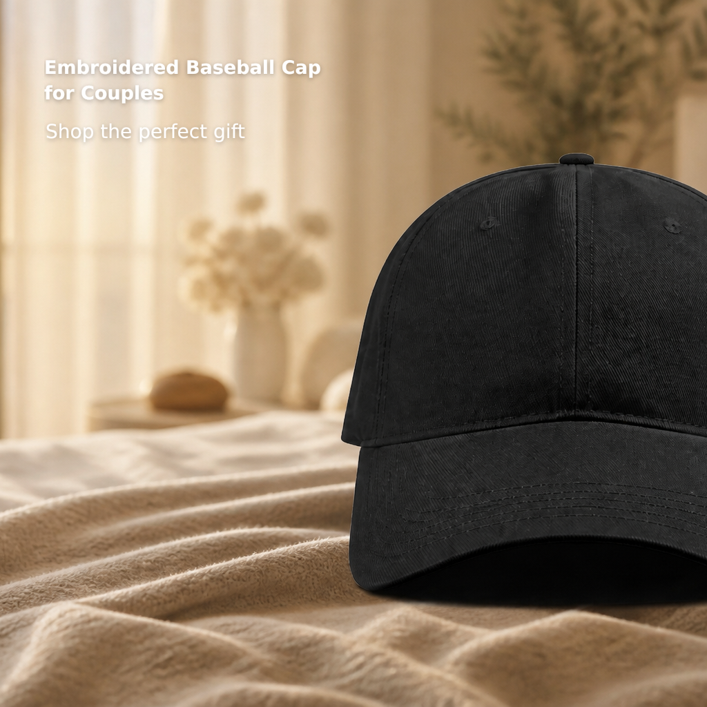 Embroidered Adjustable Baseball Caps for Newlywed Couples